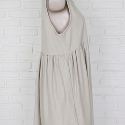 無袖亞麻連衣裙&lt;米色&gt; 第5張的照片