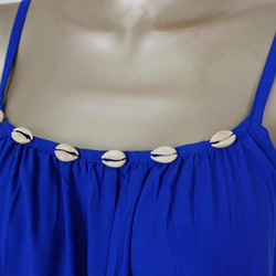 夏季貝殼沙灘長連衣裙&lt;皇家藍&gt; 第9張的照片