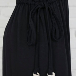 彈力蝙蝠袖連衣裙&lt;黑色&gt; 第10張的照片