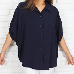 Big Silhouette Dolman 襯衫 &lt;海軍藍&gt; 第4張的照片