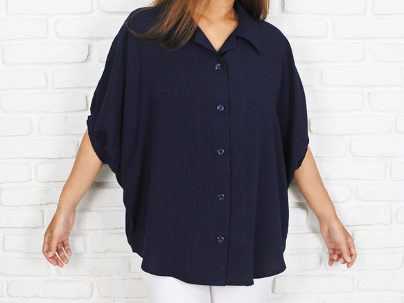 Big Silhouette Dolman 襯衫 &lt;海軍藍&gt; 第4張的照片