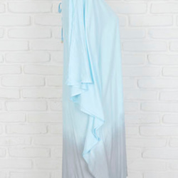 漸變蝴蝶袖連衣裙&lt;藍灰色&gt; 第7張的照片