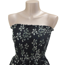 熱帶花卉素馨！蠟染素馨分層連衣裙&lt;黑色&gt; 第3張的照片