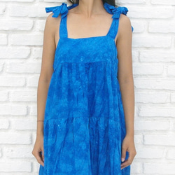 染色不均勻帶狀分層禮服&lt;皇家藍&gt; 第2張的照片