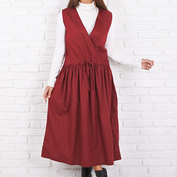 秋季彩色羊絨連衣裙&lt;紅色&gt; 第1張的照片
