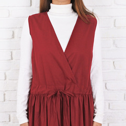 秋季彩色羊絨連衣裙&lt;紅色&gt; 第6張的照片