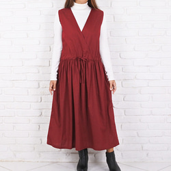 秋季彩色羊絨連衣裙&lt;紅色&gt; 第7張的照片