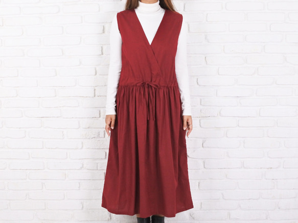 秋季彩色羊絨連衣裙&lt;紅色&gt; 第8張的照片
