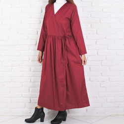 秋天的cache-coeur連衣裙&lt;酒紅色&gt; 第5張的照片