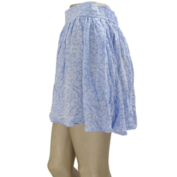 花朵印花喇叭裙裙褲&lt;藍色&gt; 第4張的照片