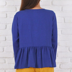 Kashukuru亞麻材料襯衫&lt;藍色&gt; 第5張的照片