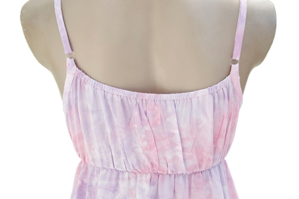 不均勻的染色緞帶連衣裙&lt;蓮花粉&gt; 第6張的照片