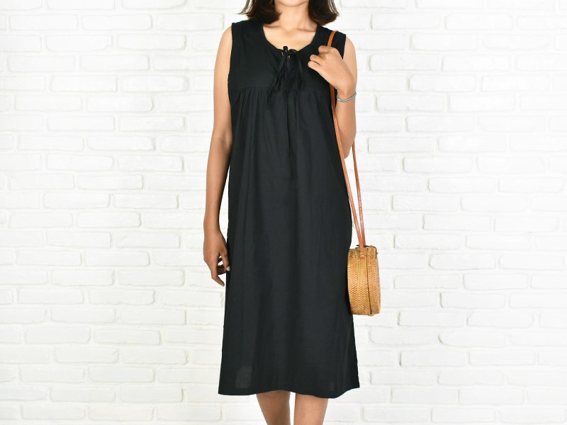 ノースリーブリボンワンピース　＜ブラック＞
