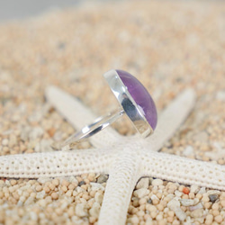 大紫水晶銀戒指 第2張的照片