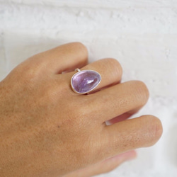 大紫水晶銀戒指 第6張的照片
