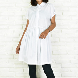棉質法式襯衫&lt;白色&gt; 第1張的照片