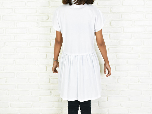 棉質法式襯衫&lt;白色&gt; 第5張的照片