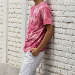 メンズムラ染めTシャツ　＜ピンク＞ 2枚目の画像