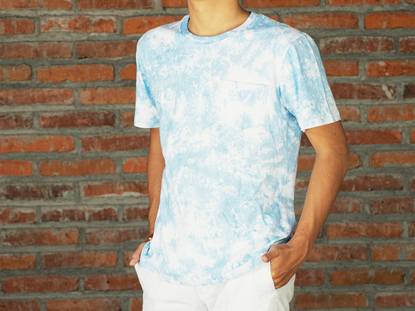 メンズムラ染めTシャツ　＜ブルー＞ 4枚目の画像