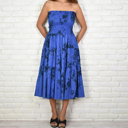 不均勻的染色分層連衣裙&lt;藍黑色&gt; 第2張的照片