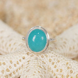 淺藍色 Amazonite 銀戒指，尺寸 11 第2張的照片