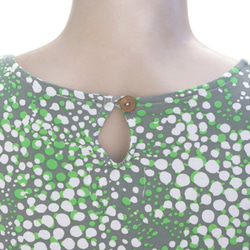 泡泡打印無袖連衣裙&lt;綠色&gt;與海上的泡沫的形象造 第4張的照片
