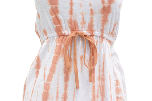 板坯棉紮染連衣裙&lt;橙色&gt; 第3張的照片