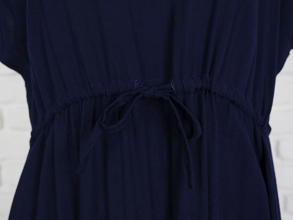 再次上架【大碼】成人連衣裙！法式袖荷葉邊連衣裙&lt;海軍藍&gt; 第5張的照片
