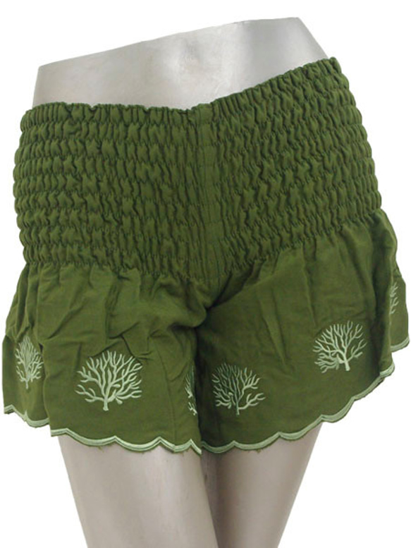 珊瑚刺繡短褲&lt;卡其色&gt; 第4張的照片