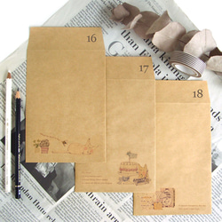 クラフト封筒　マイペースな仲間たち⑥　２袋セット 1枚目の画像