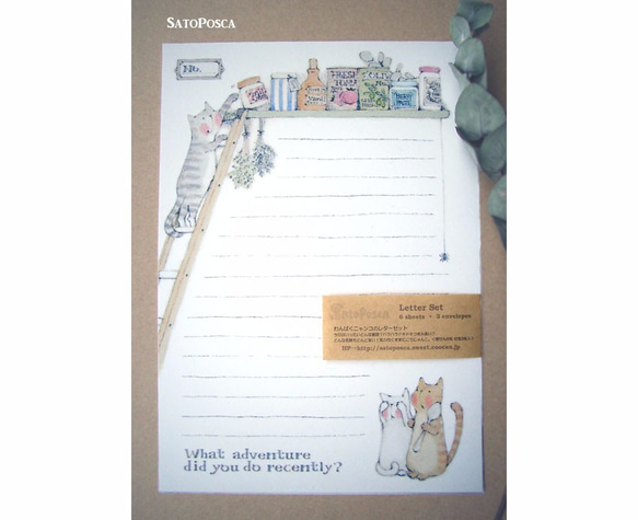 わんぱくニャンコのレターセット 猫レター レターセット SatoPosca