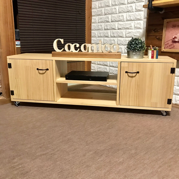 【選べる3色塗装&9種類の取っ手】世界にひとつだけのアレンジ出来る両サイド扉付きテレビボード【横幅120cm】 横幅120cm