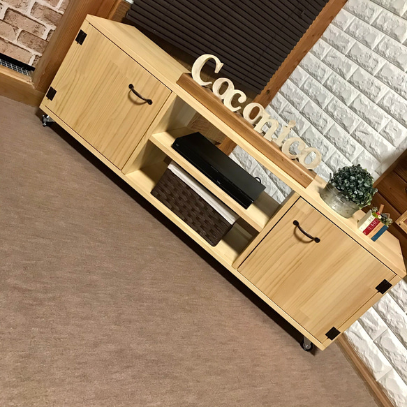 【選べる3色塗装&9種類の取っ手】世界にひとつだけのアレンジ出来る両サイド扉付きテレビボード【横幅120cm】 横幅120cm