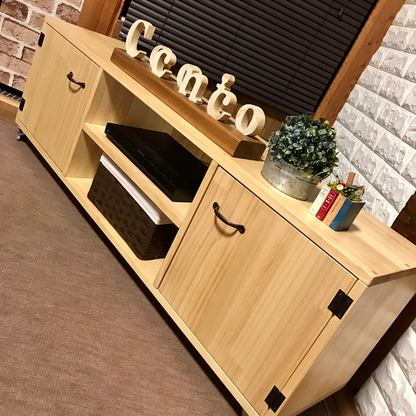 【選べる3色塗装&9種類の取っ手】世界にひとつだけのアレンジ出来る両サイド扉付きテレビボード【横幅120cm】 横幅120cm