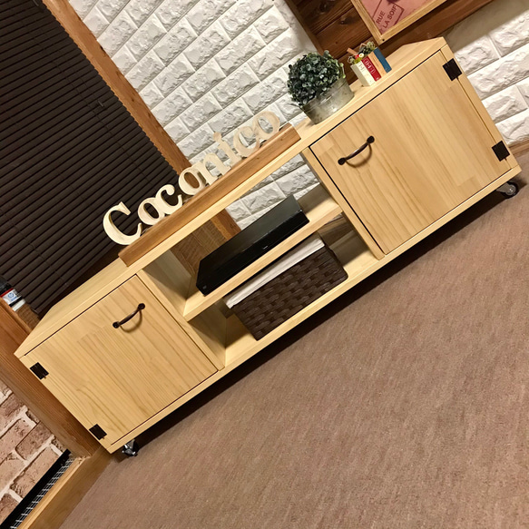 【選べる3色塗装&9種類の取っ手】世界にひとつだけのアレンジ出来る両サイド扉付きテレビボード【横幅120cm】 横幅120cm