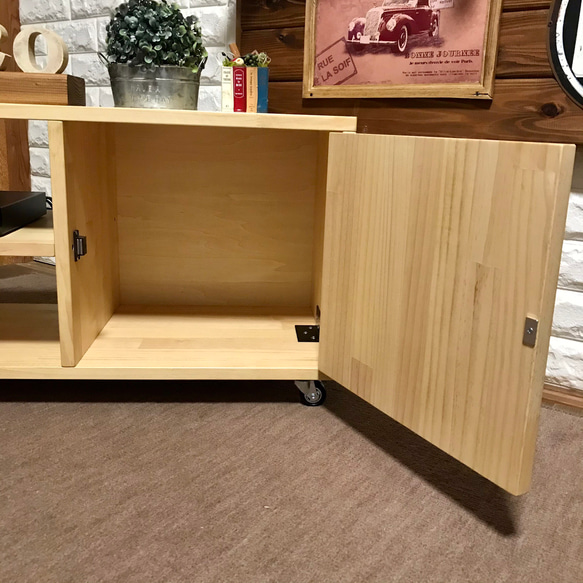 【選べる3色塗装&9種類の取っ手】世界にひとつだけのアレンジ出来る両サイド扉付きテレビボード【横幅120cm】 横幅120cm