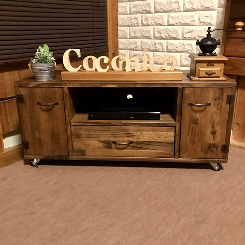 両扉&引き出し付き】3色&9種類の取っ手から選べるテレビボード テレビ