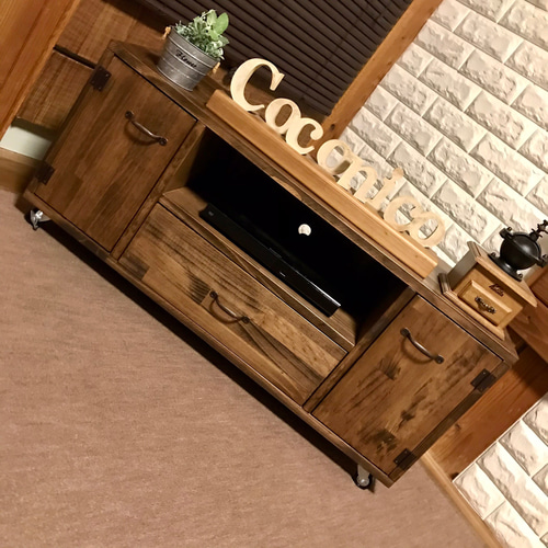 木製テレビ台 3引き出し付き 両扉&引き出し付き】3色&9種類の取っ手から選べるテレビボード テレビ