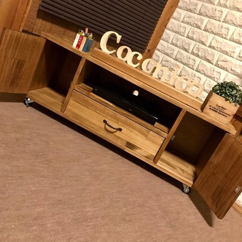 両扉&引き出し付き】3色&9種類の取っ手から選べるテレビボード テレビ