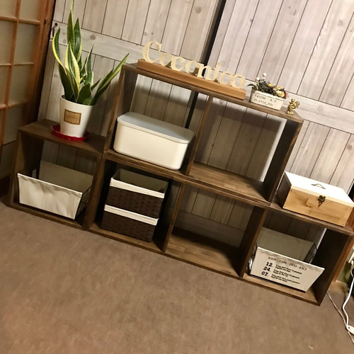 ボックス　本棚　スタッキングシェルフ スタッキングシェルフ8個セット 本棚 収納木箱 40㎝.×28.0.㎝×20