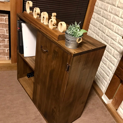 見せる収納】片開きキャビネット オシャレな本棚 収納棚