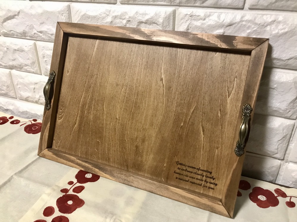 【新商品】木製アンティーク調カフェトレイ【2枚セット】お盆 トレイ カフェ風