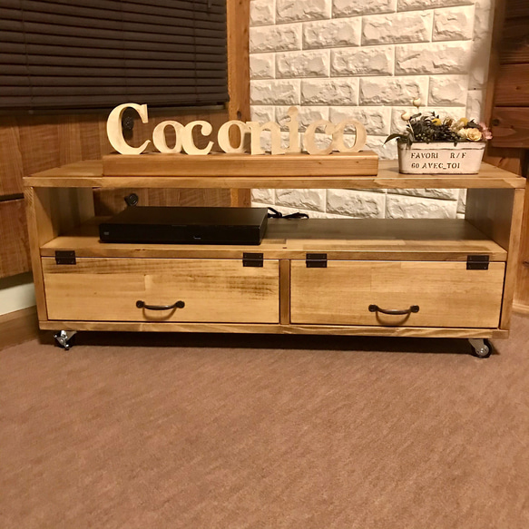 3色塗装&9種類の取っ手から選べる】下段扉付きテレビボード 収納棚