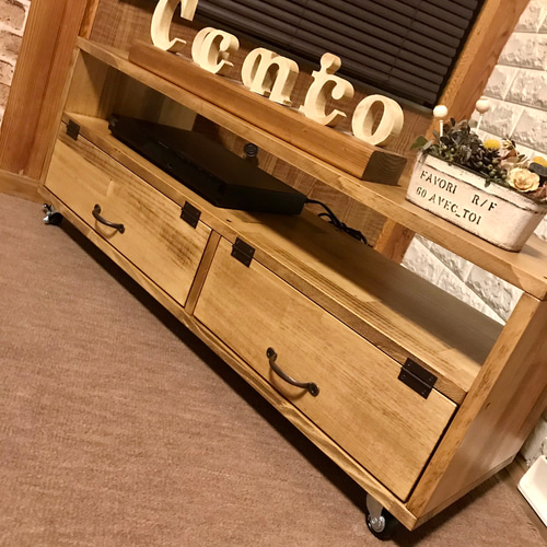 3色塗装&9種類の取っ手から選べる】下段扉付きテレビボード 収納棚