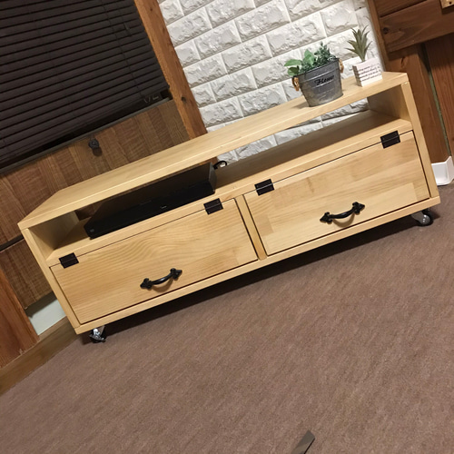 3色塗装&9種類の取っ手から選べる】下段扉付きテレビボード 収納棚