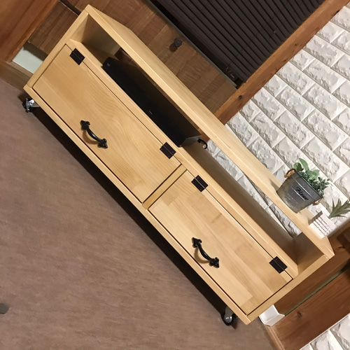 3色塗装&9種類の取っ手から選べる】下段扉付きテレビボード 収納棚