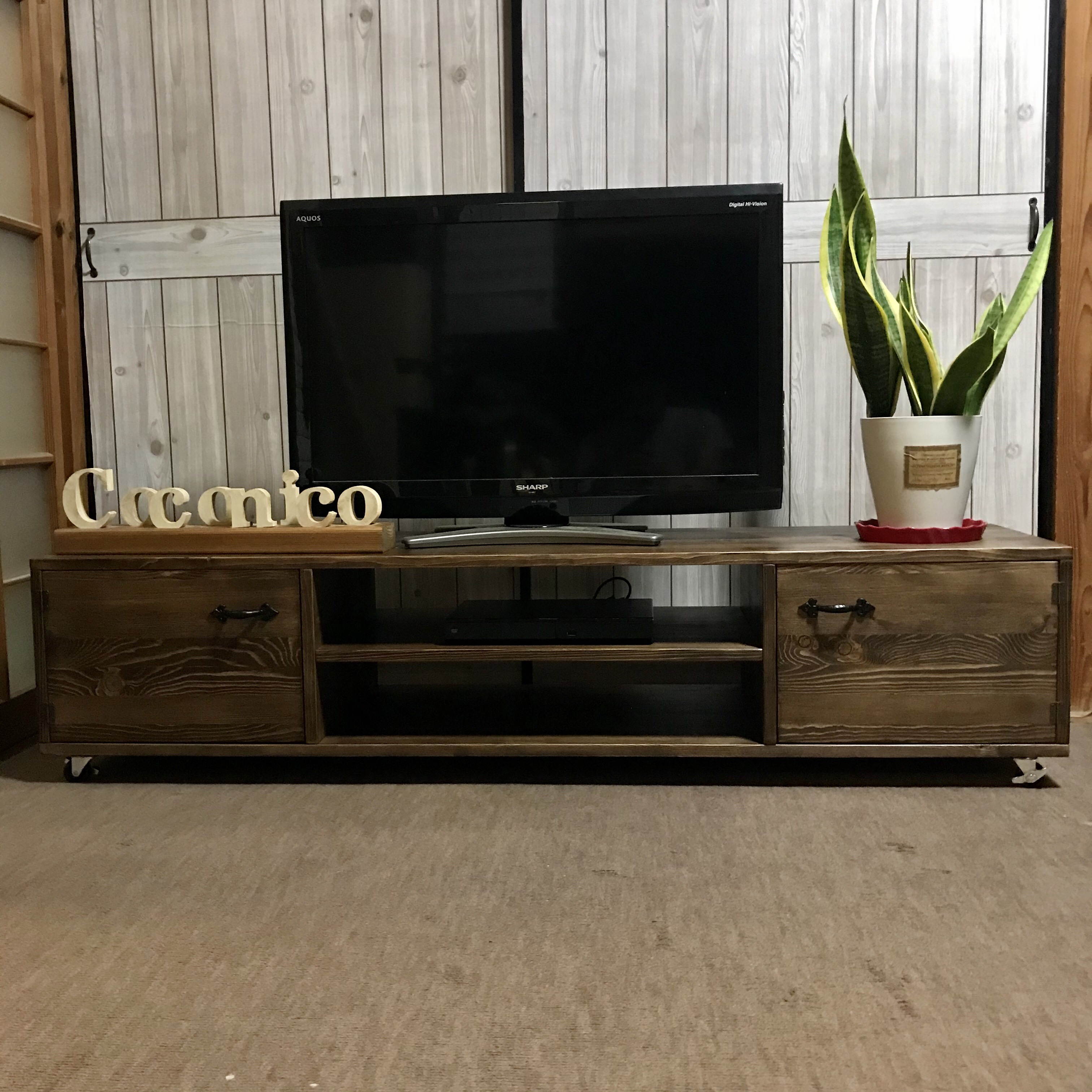 【特別価格】3色&9種類の取っ手が選べる両サイド扉付きテレビボード横幅150cm ローボード テレビ台