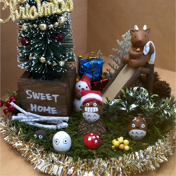 どんぐり人形中庭滑り台クリスマスツリー飾り【置物】 3枚目の画像
