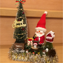どんぐり人形デカスノーマンクリスマスツリー飾り【置物】 1枚目の画像