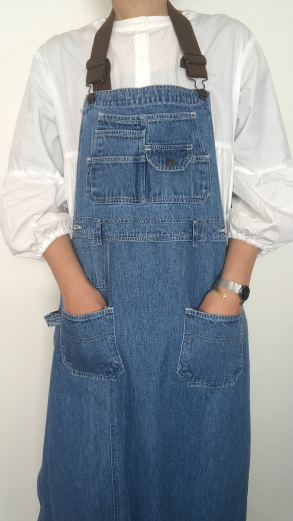 リメイクオーバーオールエプロン　remake overall apron 1枚目の画像